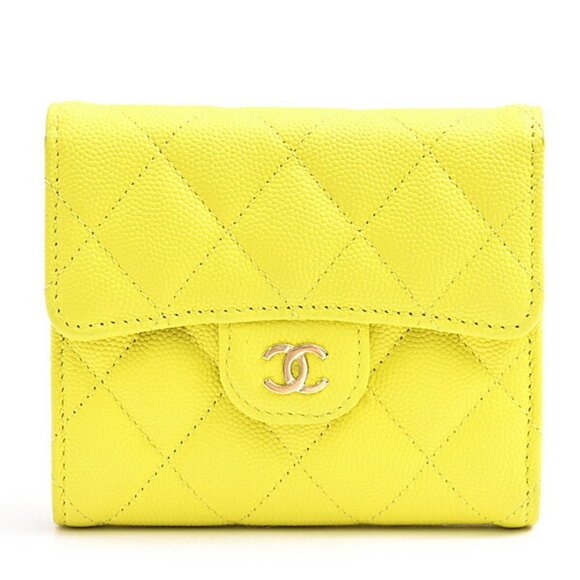 CHANEL Yellow Caviar Leather Wallet - Picture 1 of 10